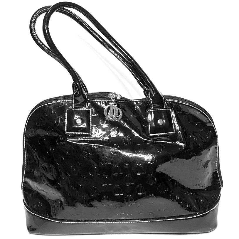 Queen By Queen Latifah Black Patent Leather Handbag